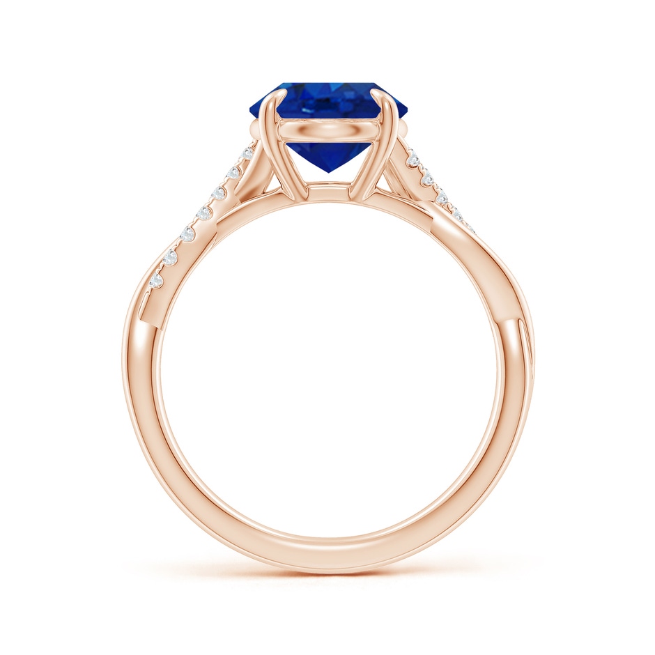 10x8mm AAA Oval Blue Sapphire Twisted Shank Engagement Ring in Rose Gold side 199