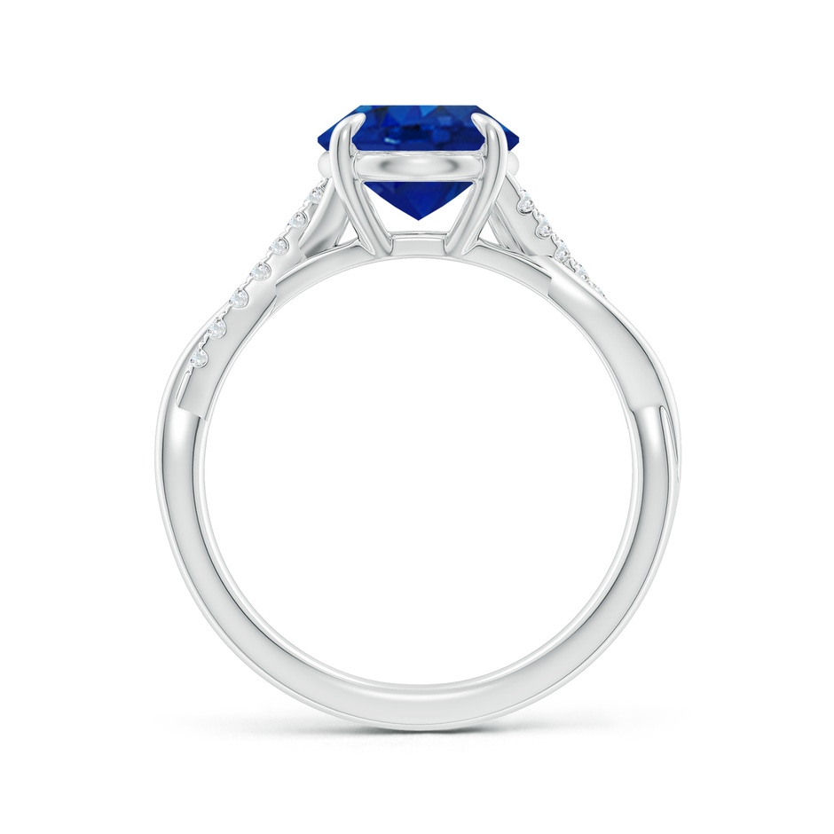 10x8mm AAA Oval Blue Sapphire Twisted Shank Engagement Ring in White Gold side 199