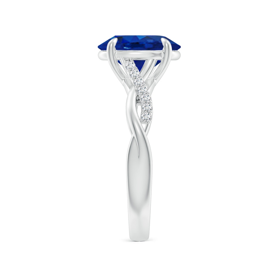 10x8mm AAA Oval Blue Sapphire Twisted Shank Engagement Ring in White Gold side 299