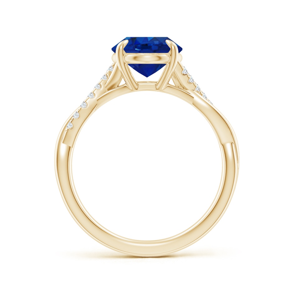 10x8mm AAA Oval Blue Sapphire Twisted Shank Engagement Ring in Yellow Gold side 199