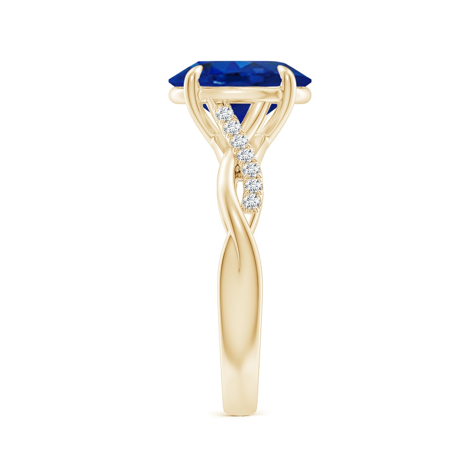 10x8mm AAA Oval Blue Sapphire Twisted Shank Engagement Ring in Yellow Gold side 299