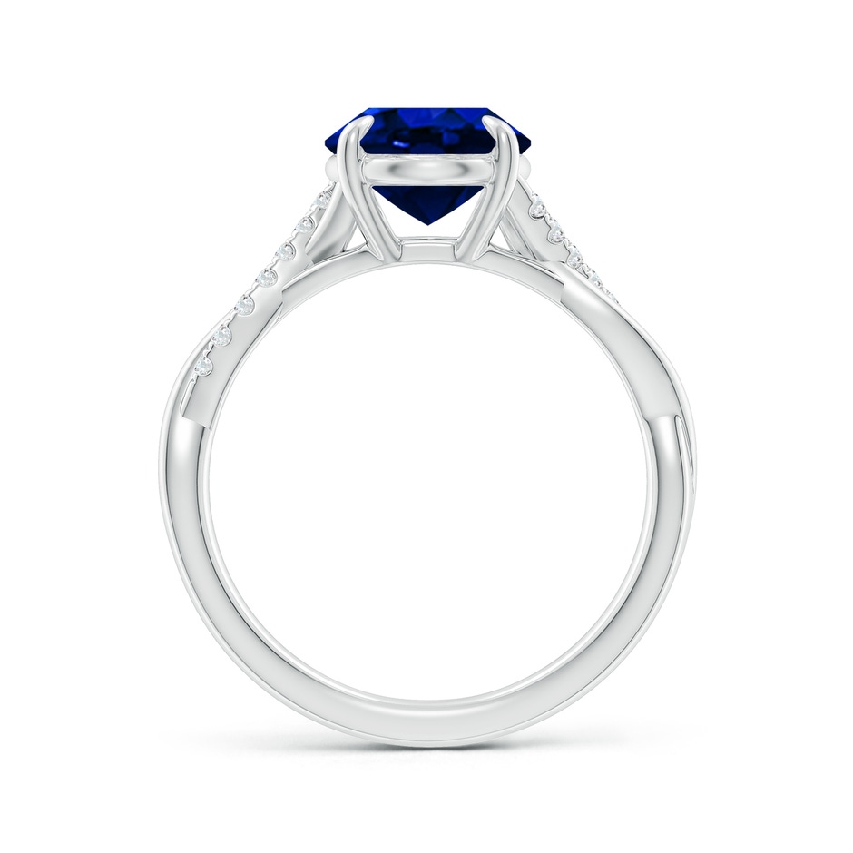 10x8mm AAAA Oval Blue Sapphire Twisted Shank Engagement Ring in P950 Platinum side 199