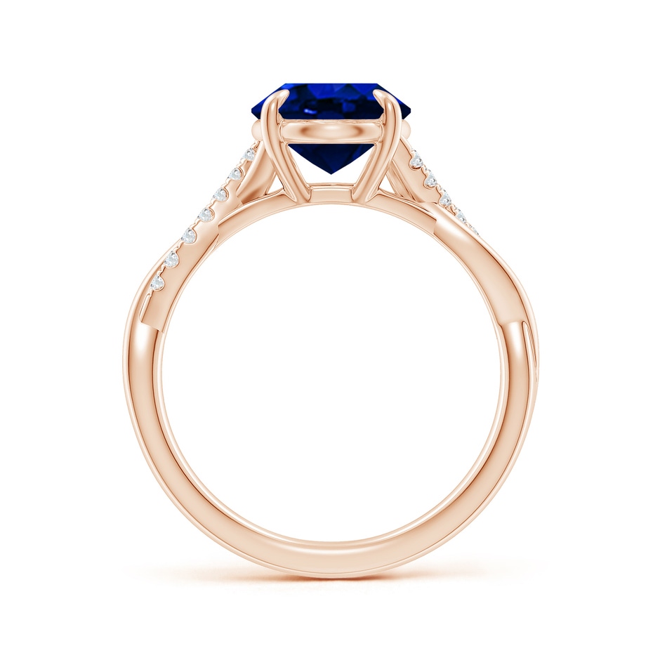 10x8mm AAAA Oval Blue Sapphire Twisted Shank Engagement Ring in Rose Gold side 199