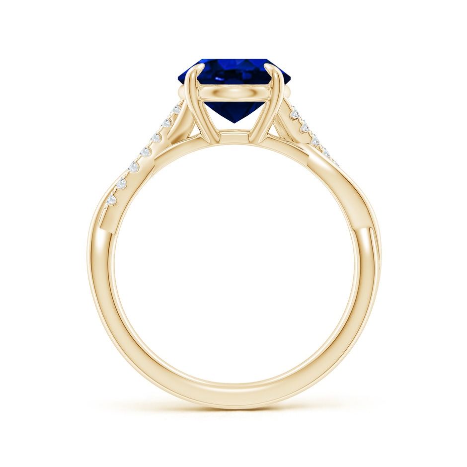 10x8mm AAAA Oval Blue Sapphire Twisted Shank Engagement Ring in Yellow Gold side 199