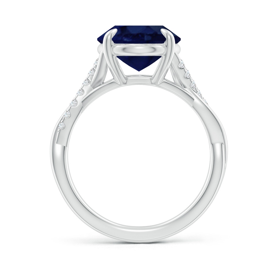 12x10mm A Oval Blue Sapphire Twisted Shank Engagement Ring in White Gold side 199