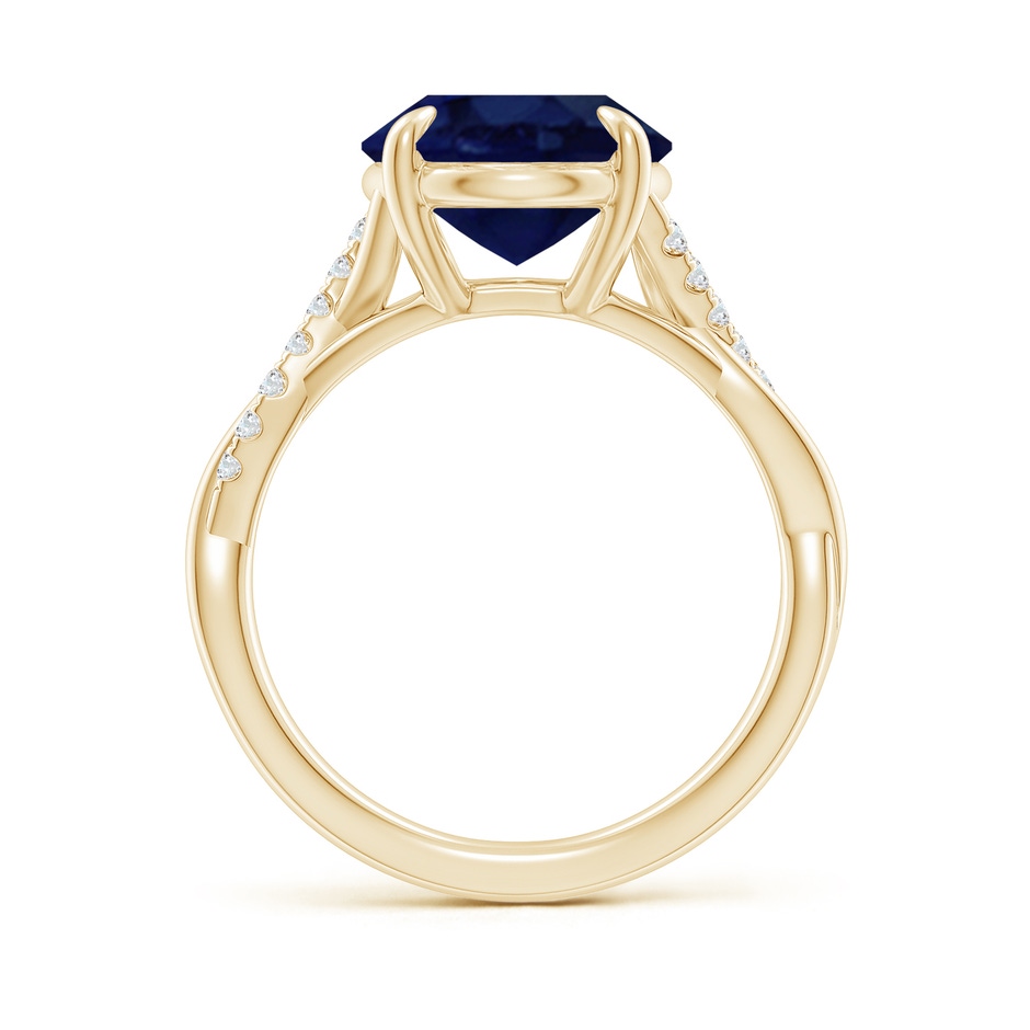 12x10mm A Oval Blue Sapphire Twisted Shank Engagement Ring in Yellow Gold side 199