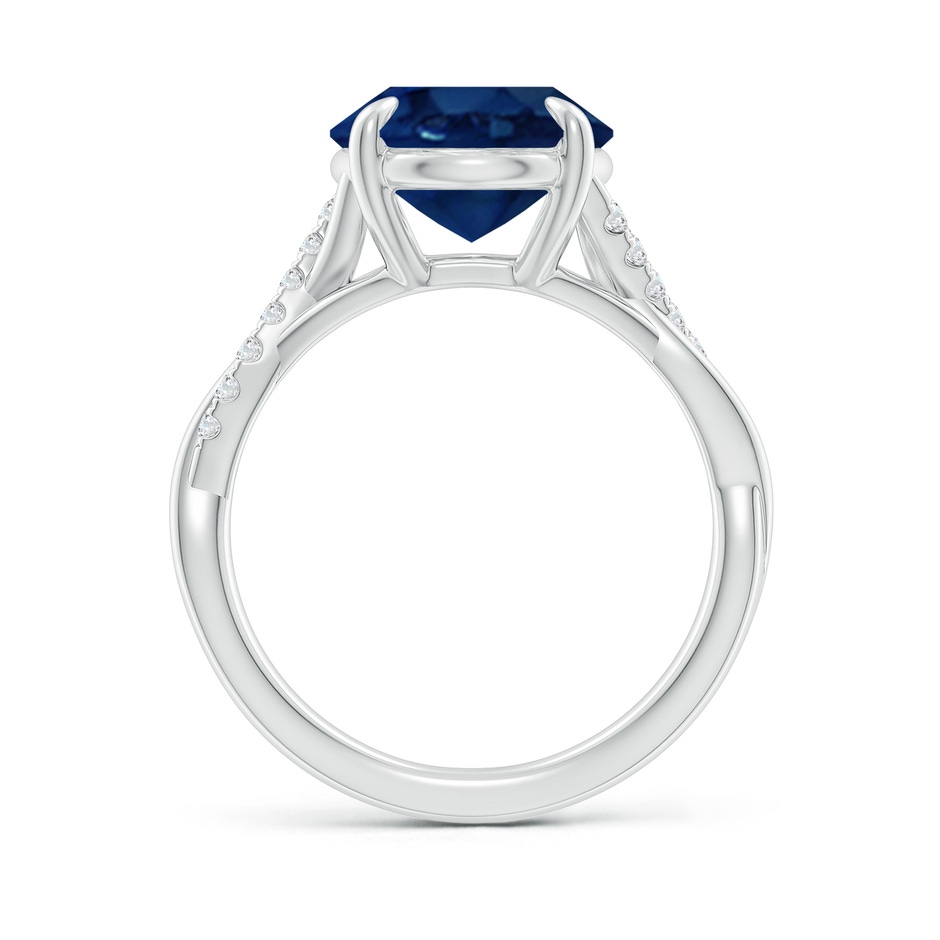 12x10mm AA Oval Blue Sapphire Twisted Shank Engagement Ring in P950 Platinum side 199