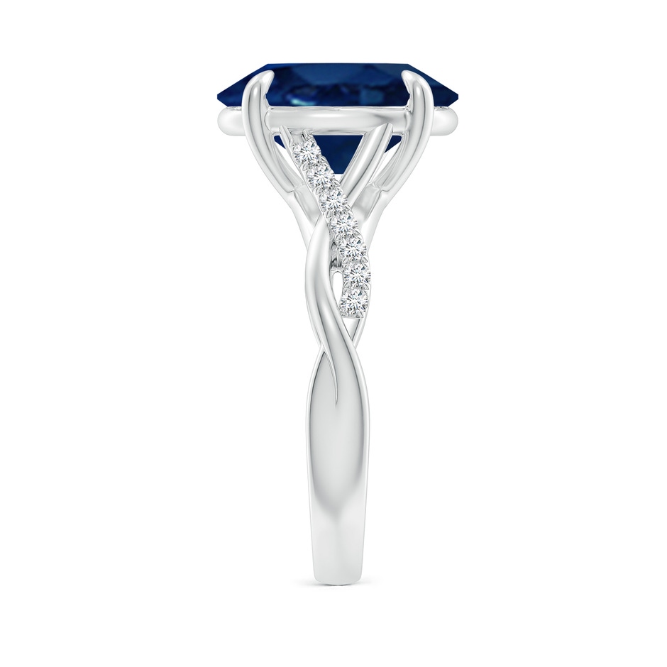 12x10mm AA Oval Blue Sapphire Twisted Shank Engagement Ring in P950 Platinum side 299