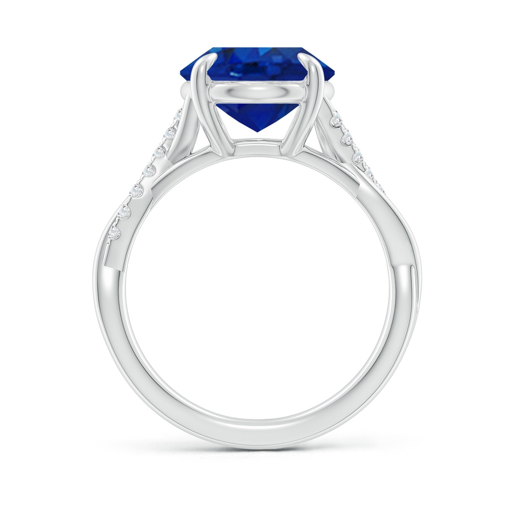 12x10mm AAA Oval Blue Sapphire Twisted Shank Engagement Ring in P950 Platinum Side 199