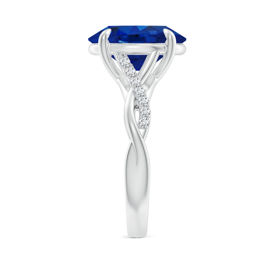12x10mm AAA Oval Blue Sapphire Twisted Shank Engagement Ring in P950 Platinum side 299