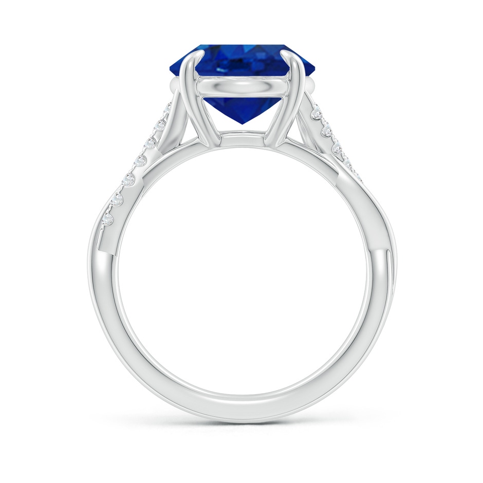 12x10mm AAA Oval Blue Sapphire Twisted Shank Engagement Ring in White Gold side 199