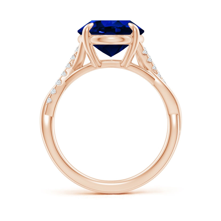 12x10mm AAAA Oval Blue Sapphire Twisted Shank Engagement Ring in 18K Rose Gold side 199