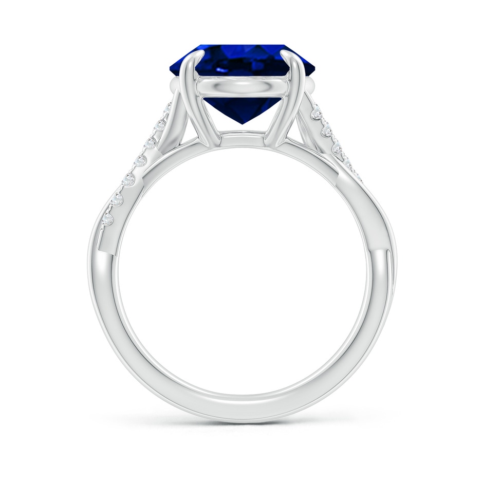 12x10mm AAAA Oval Blue Sapphire Twisted Shank Engagement Ring in P950 Platinum side 199