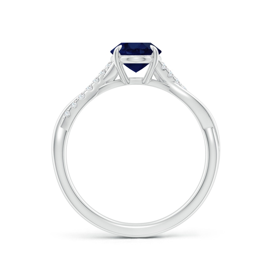 8x6mm A Oval Blue Sapphire Twisted Shank Engagement Ring in White Gold side 199