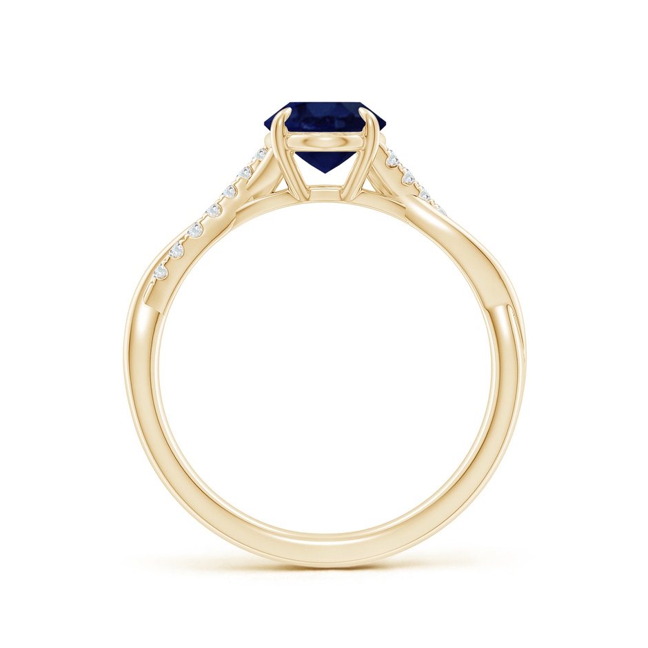 8x6mm A Oval Blue Sapphire Twisted Shank Engagement Ring in Yellow Gold side 199