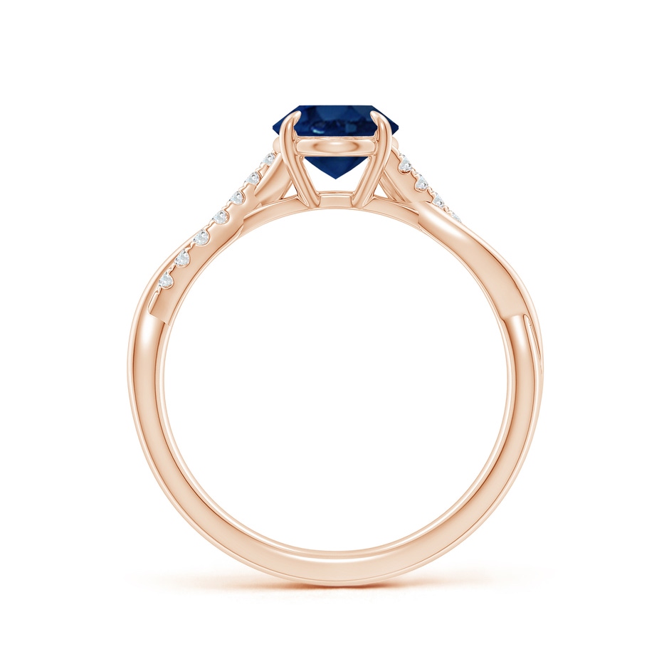 8x6mm AA Oval Blue Sapphire Twisted Shank Engagement Ring in Rose Gold side 199