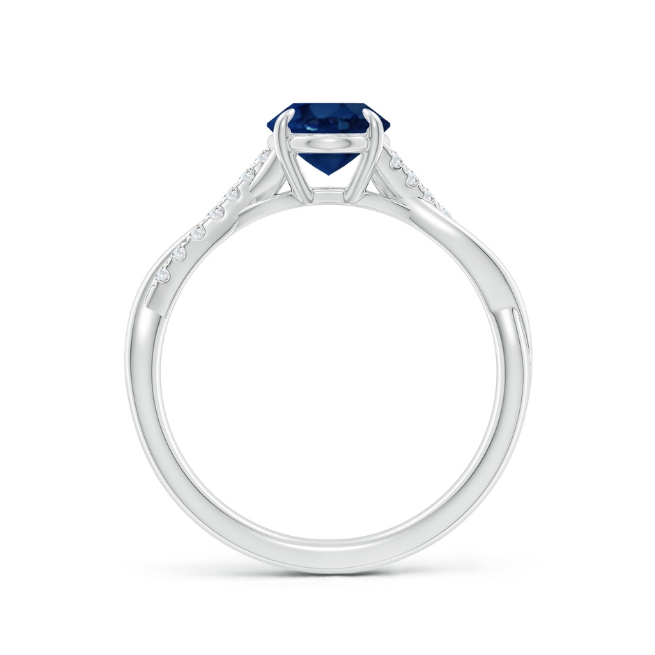 8x6mm AA Oval Blue Sapphire Twisted Shank Engagement Ring in White Gold side 199
