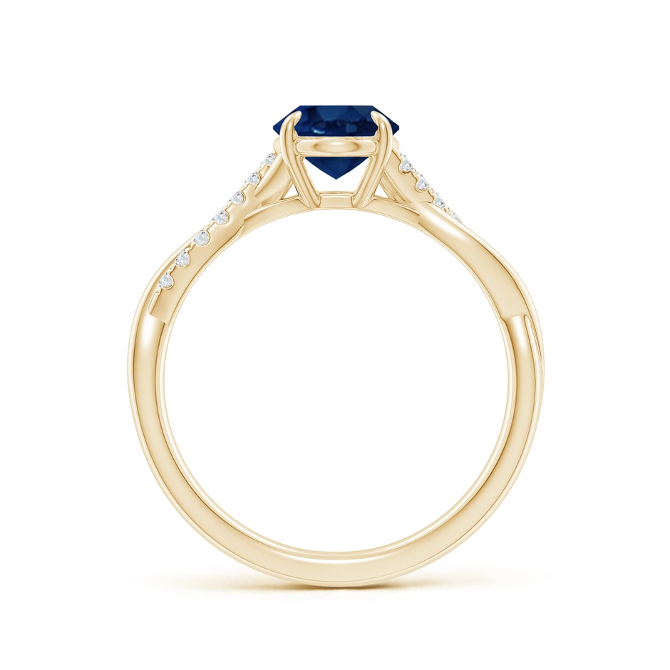 8x6mm AA Oval Blue Sapphire Twisted Shank Engagement Ring in Yellow Gold side 199