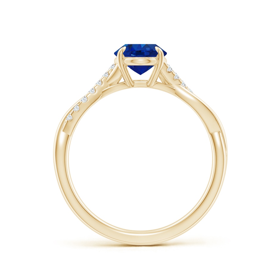 8x6mm AAA Oval Blue Sapphire Twisted Shank Engagement Ring in Yellow Gold side 199