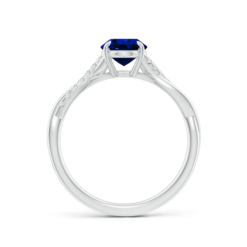 8x6mm AAAA Oval Blue Sapphire Twisted Shank Engagement Ring in White Gold side 199