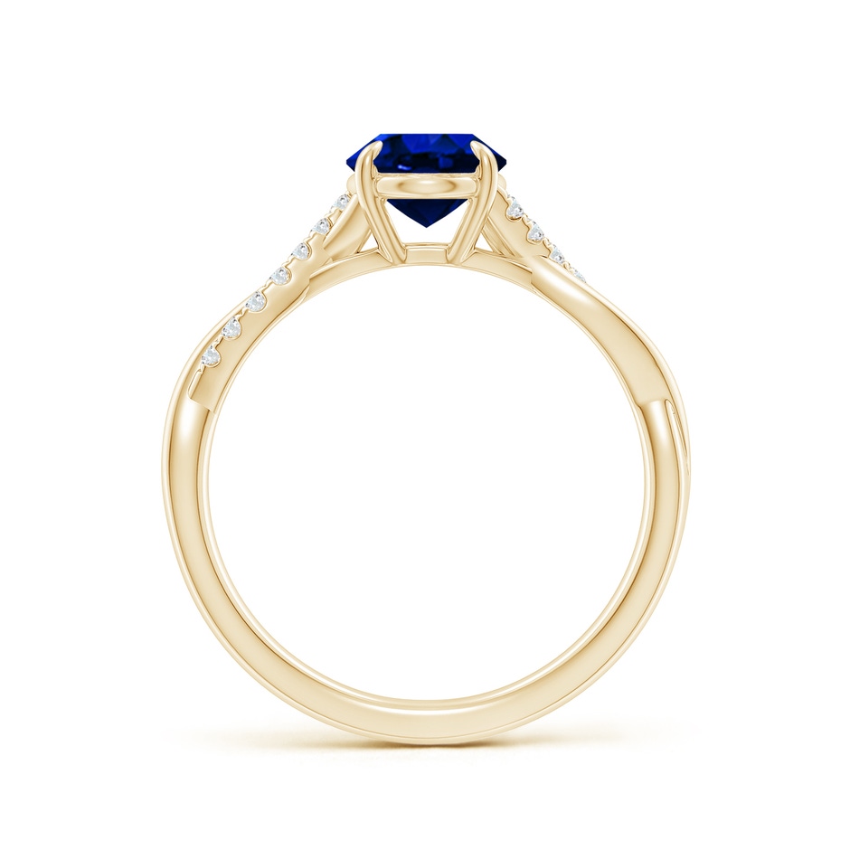 8x6mm AAAA Oval Blue Sapphire Twisted Shank Engagement Ring in Yellow Gold side 199