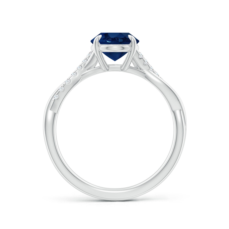 9x7mm AA Oval Blue Sapphire Twisted Shank Engagement Ring in P950 Platinum side 199