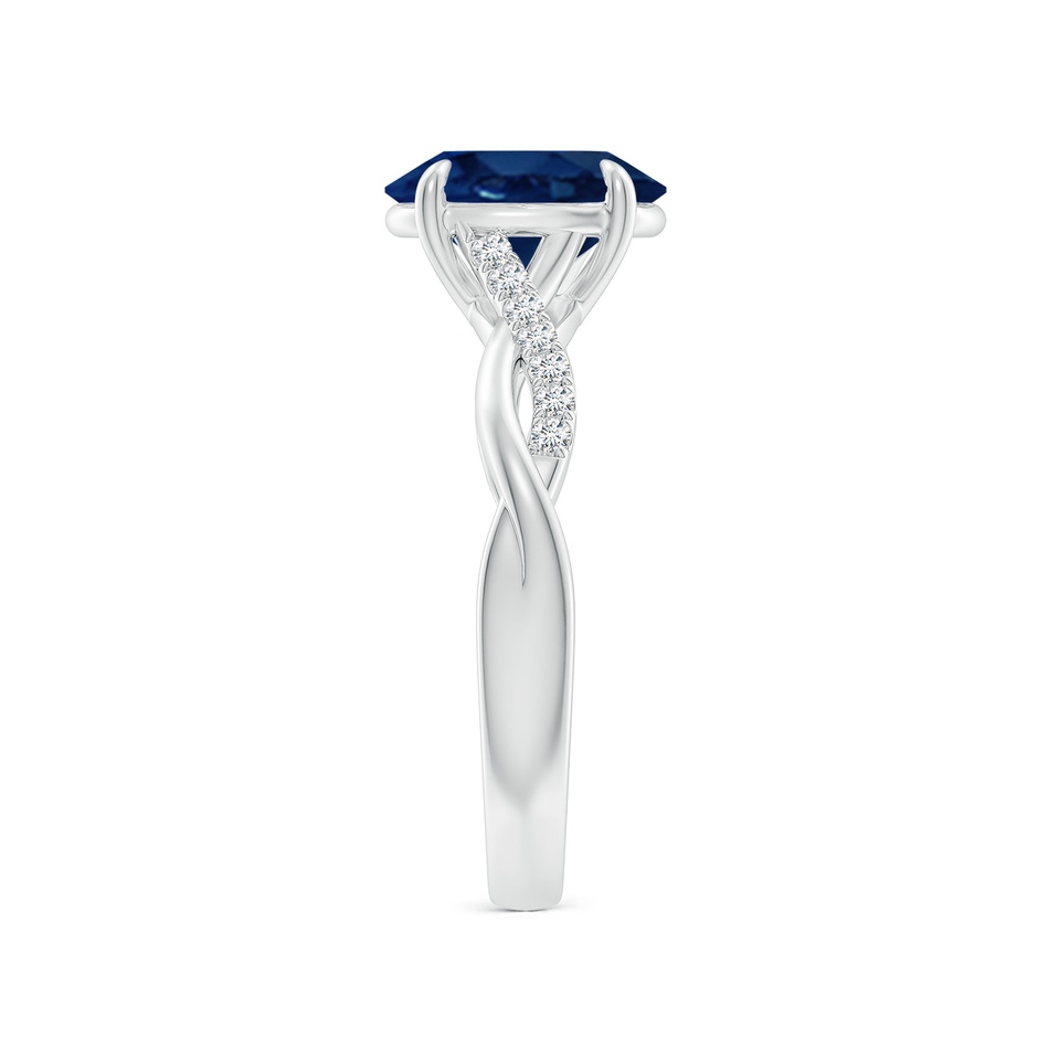 9x7mm AA Oval Blue Sapphire Twisted Shank Engagement Ring in P950 Platinum side 299