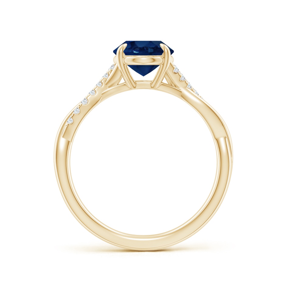 9x7mm AA Oval Blue Sapphire Twisted Shank Engagement Ring in Yellow Gold side 199