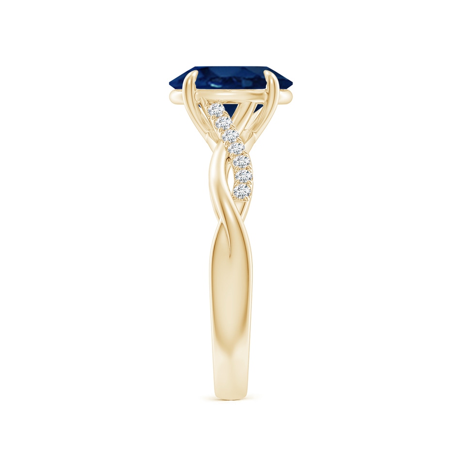 9x7mm AA Oval Blue Sapphire Twisted Shank Engagement Ring in Yellow Gold side 299