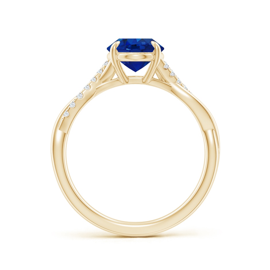 9x7mm AAA Oval Blue Sapphire Twisted Shank Engagement Ring in Yellow Gold side 199