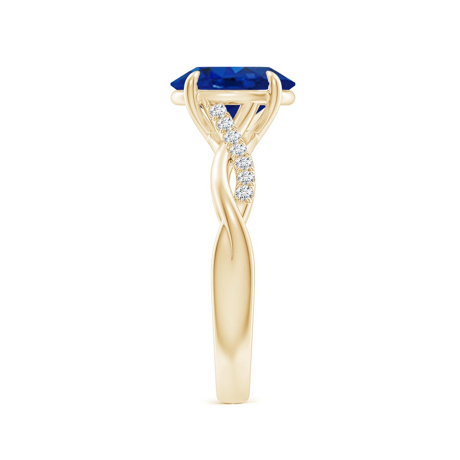 9x7mm AAA Oval Blue Sapphire Twisted Shank Engagement Ring in Yellow Gold side 299