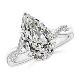 14x8mm KI3 Pear-Shaped Diamond Twisted Shank Engagement Ring in P950 Platinum