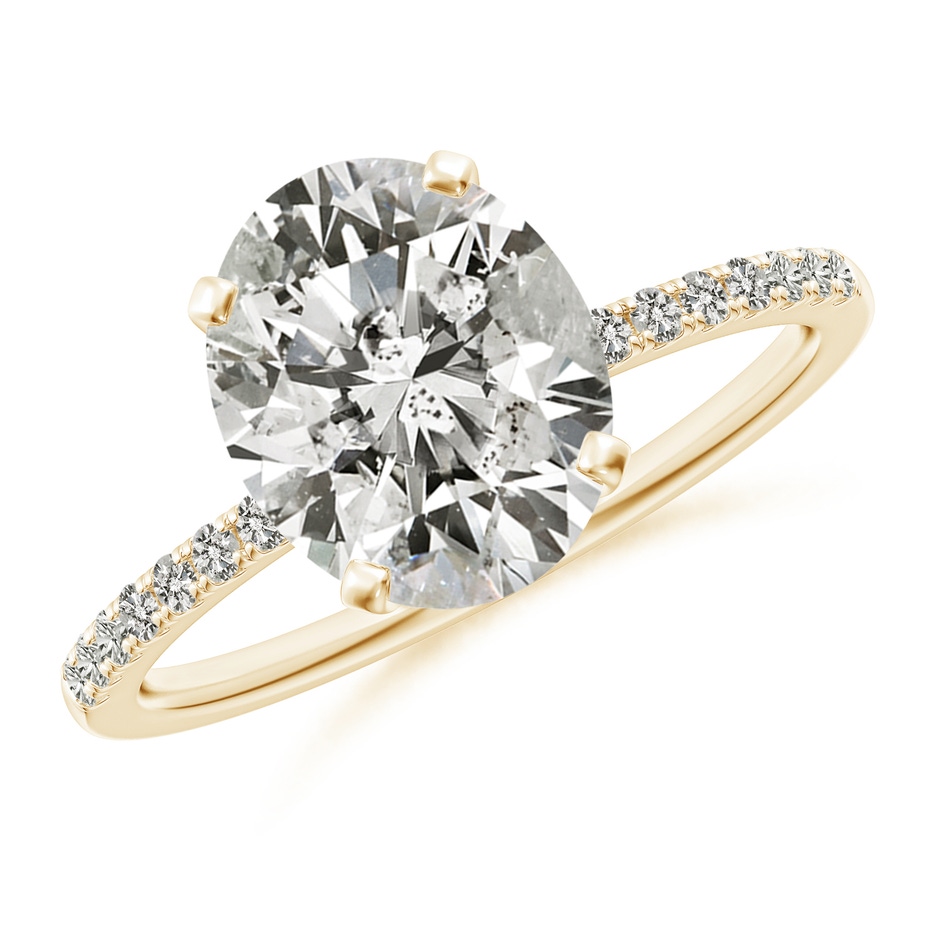 10x8mm KI3 Peg Head Oval Diamond Classic Engagement Ring in Yellow Gold 
