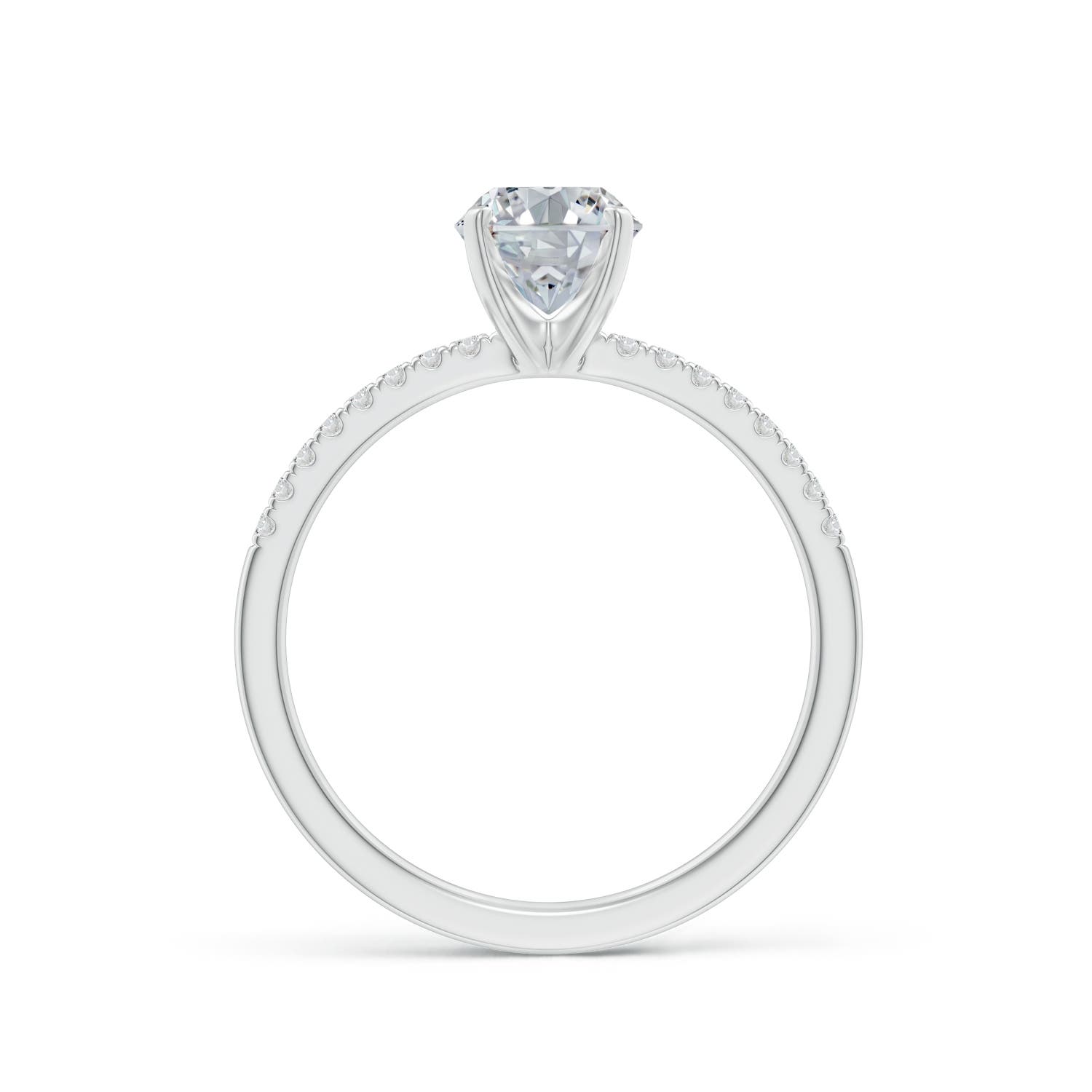 8x6mm HSI2 Peg Head Oval Diamond Classic Engagement Ring in 18K White Gold