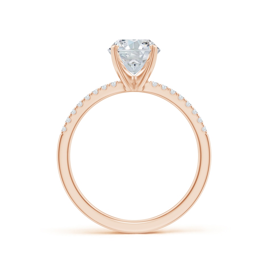 9x7mm GVS2 Peg Head Oval Diamond Classic Engagement Ring in 18K Rose Gold side 199