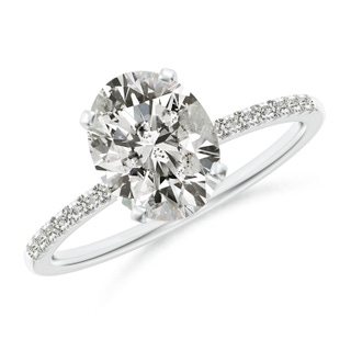 9x7mm KI3 Peg Head Oval Diamond Classic Engagement Ring in P950 Platinum