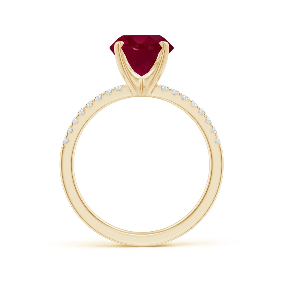 10x8mm A Peg Head Oval Ruby Classic Engagement Ring in 18K Yellow Gold side 199