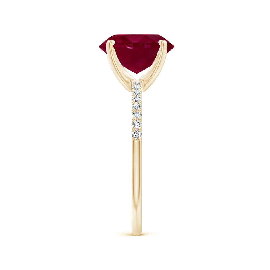 10x8mm A Peg Head Oval Ruby Classic Engagement Ring in 18K Yellow Gold side 299