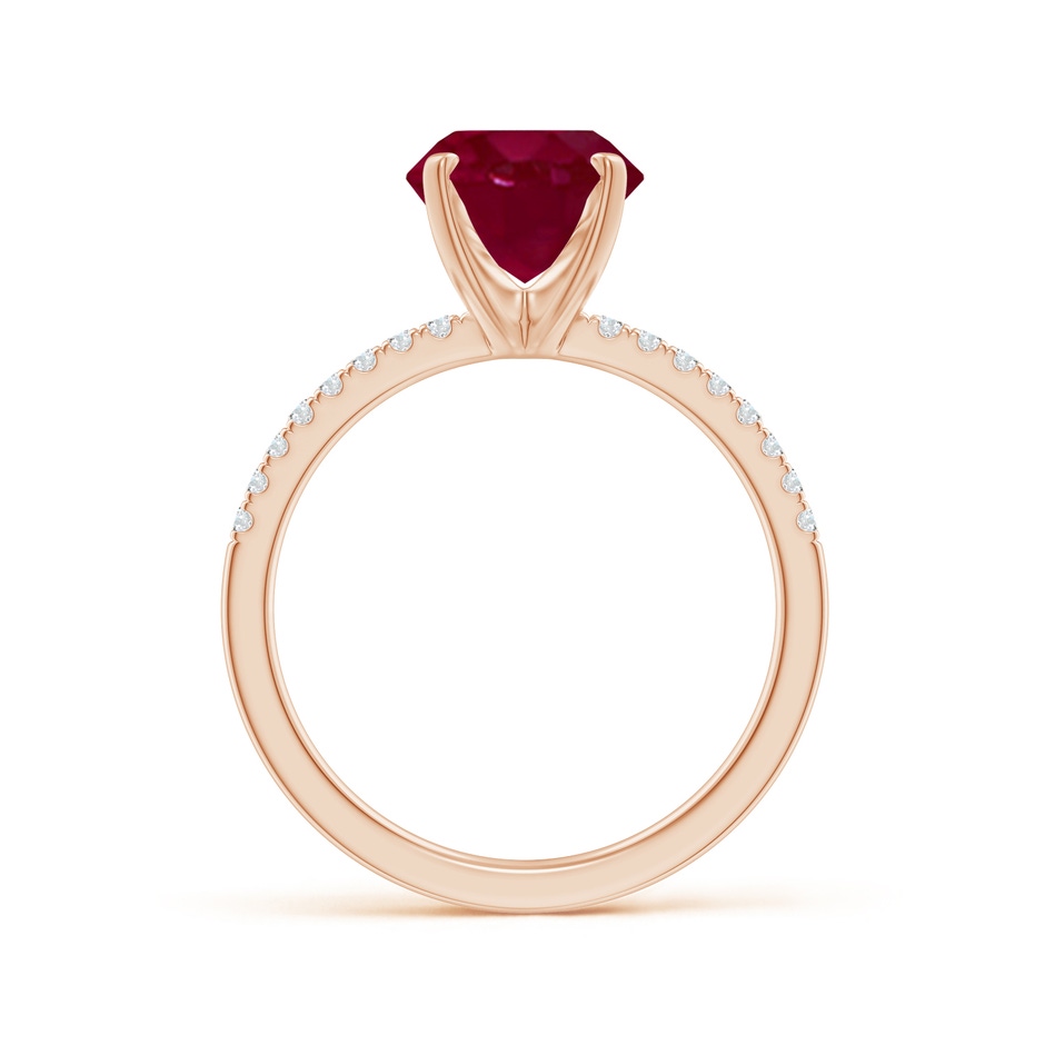 10x8mm A Peg Head Oval Ruby Classic Engagement Ring in Rose Gold side 199