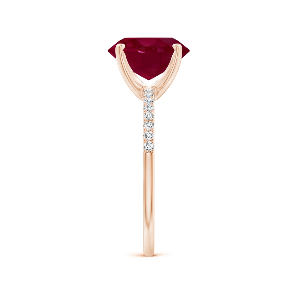 10x8mm A Peg Head Oval Ruby Classic Engagement Ring in Rose Gold side 299
