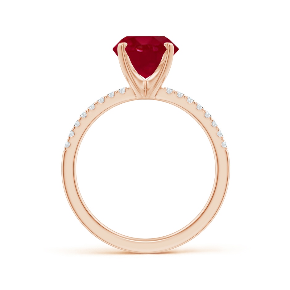 10x8mm AA Peg Head Oval Ruby Classic Engagement Ring in 18K Rose Gold side 199