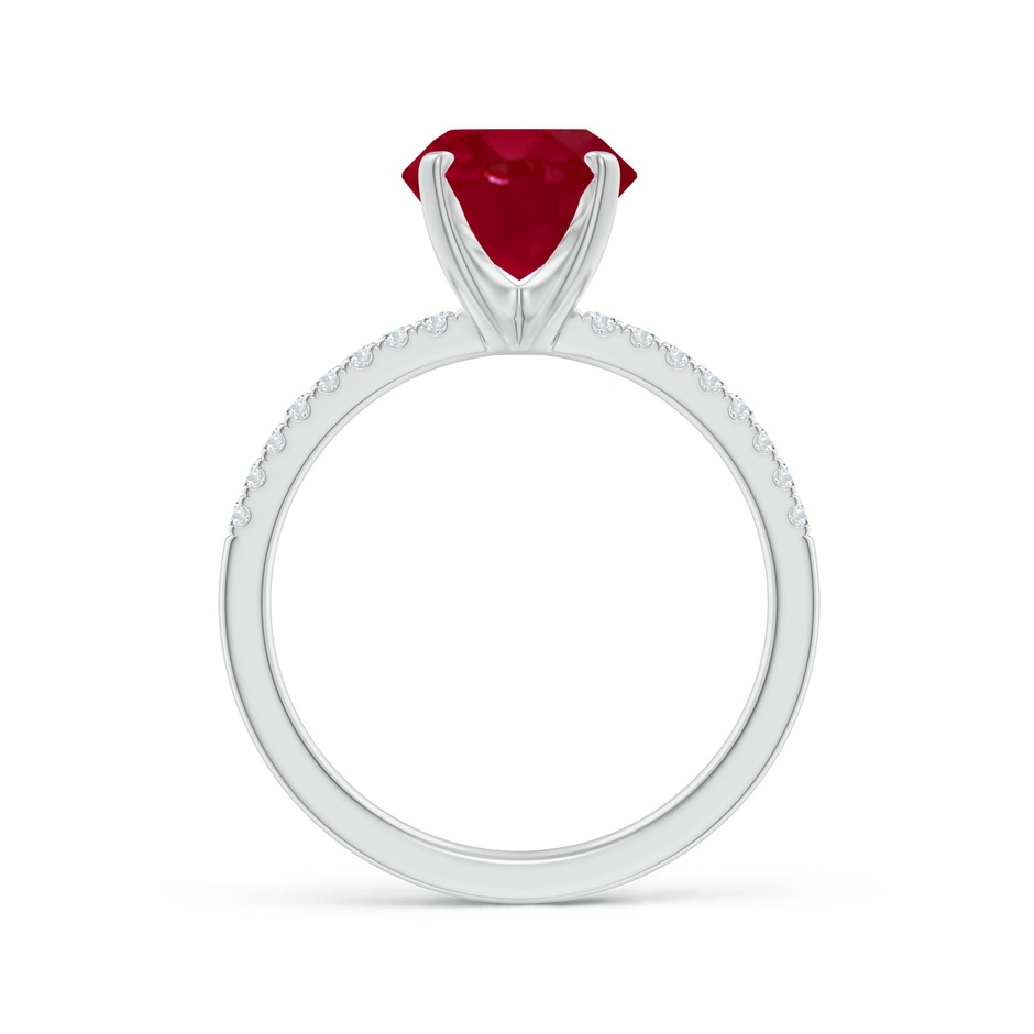 10x8mm AA Peg Head Oval Ruby Classic Engagement Ring in White Gold side 199