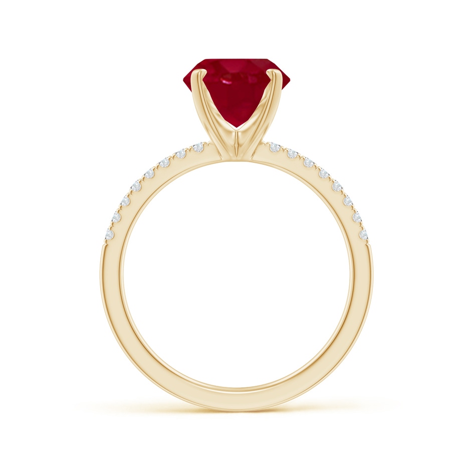 10x8mm AA Peg Head Oval Ruby Classic Engagement Ring in Yellow Gold side 199