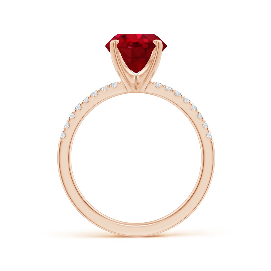 10x8mm AAA Peg Head Oval Ruby Classic Engagement Ring in Rose Gold side 199