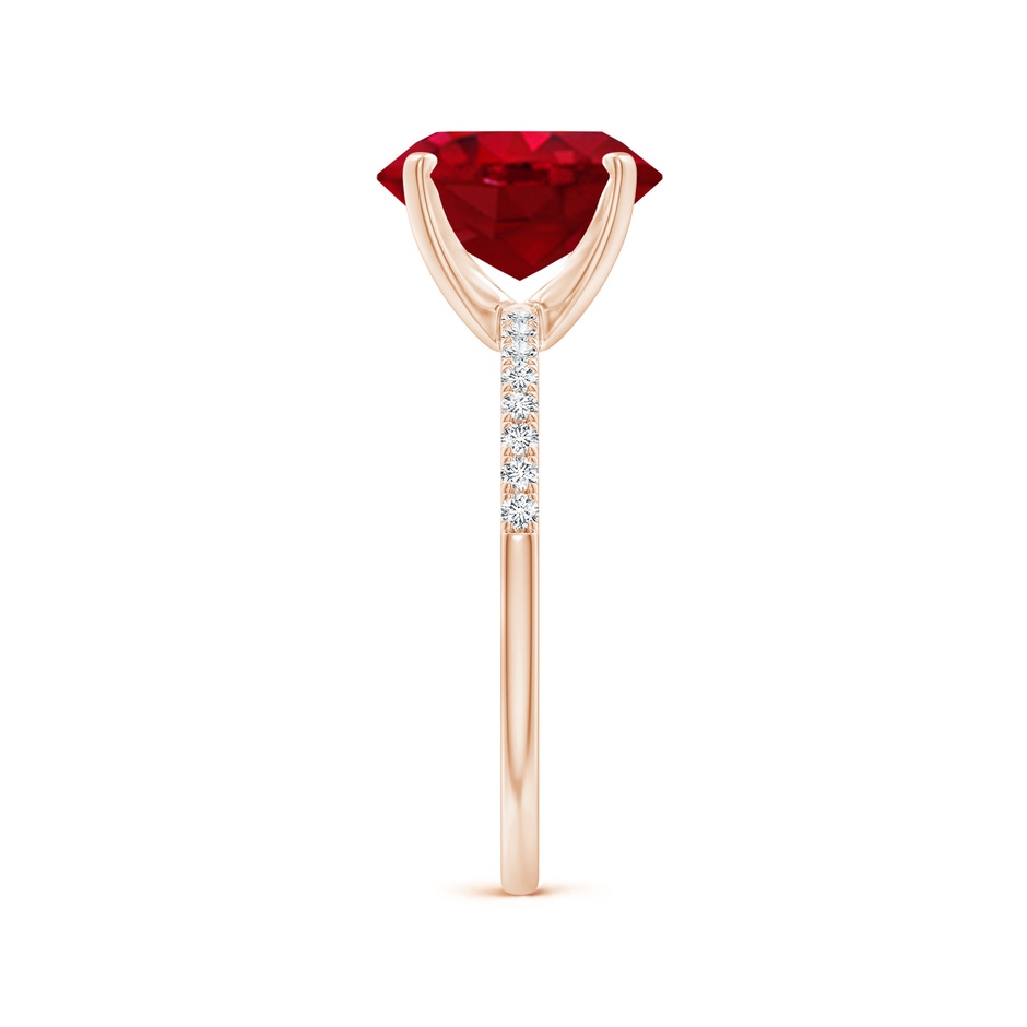 10x8mm AAA Peg Head Oval Ruby Classic Engagement Ring in Rose Gold side 299