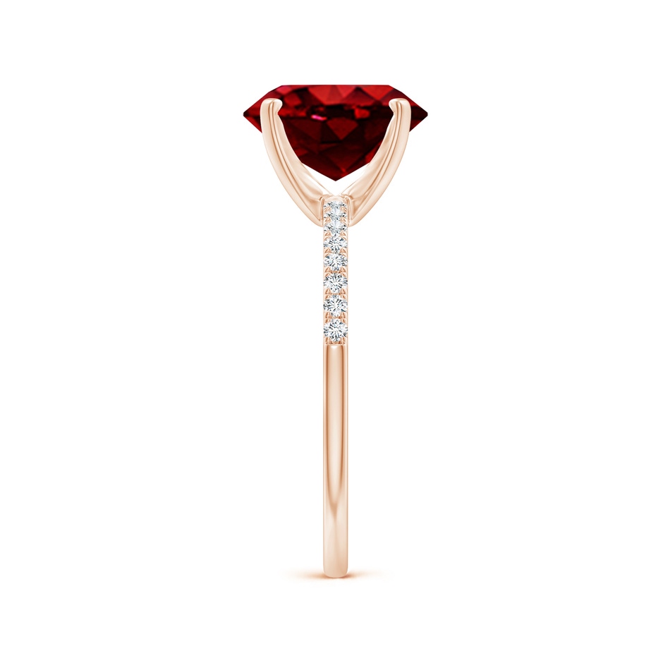 10x8mm AAAA Peg Head Oval Ruby Classic Engagement Ring in 18K Rose Gold side 299