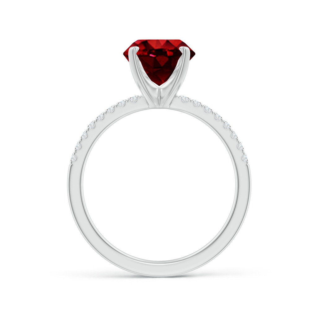 10x8mm AAAA Peg Head Oval Ruby Classic Engagement Ring in P950 Platinum - side 199