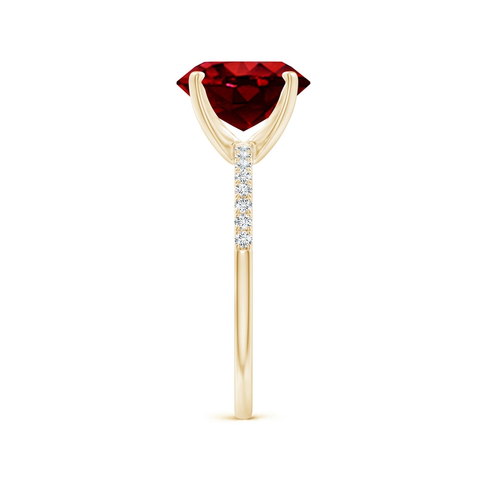 10x8mm AAAA Peg Head Oval Ruby Classic Engagement Ring in Yellow Gold side 299