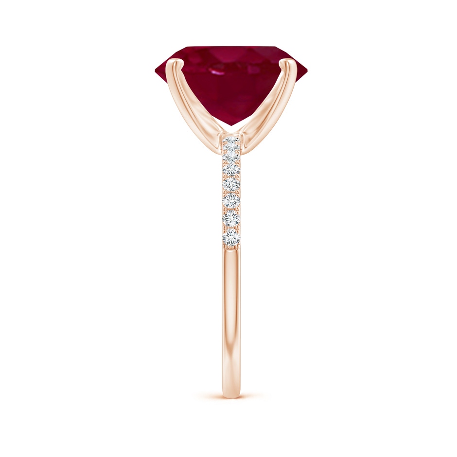 12x10mm A Peg Head Oval Ruby Classic Engagement Ring in Rose Gold side 299