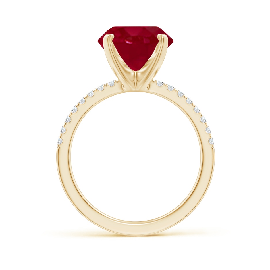 12x10mm AA Peg Head Oval Ruby Classic Engagement Ring in Yellow Gold side 199